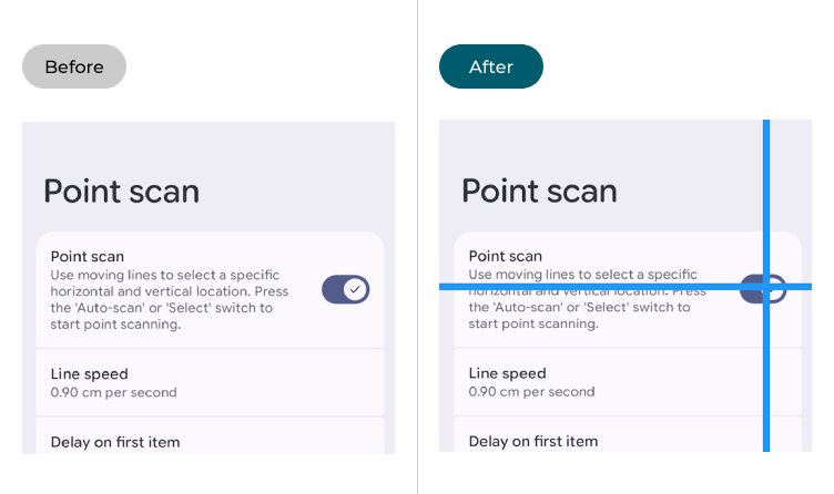 Switch Access before and after Point scan is enabled